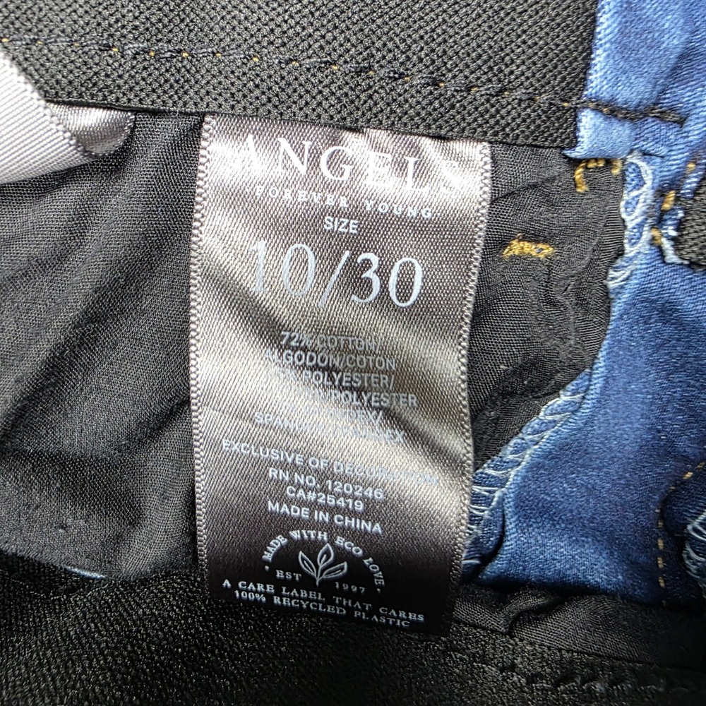 Angels Jeans Women 10 Blue Straight Everluxe Lift Straight Stretch Dark Wash - Picture 6 of 10